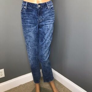 Lucky Brand ORTA Premium High Rise Floral Print Jeans Raw Hem Size 10/28
